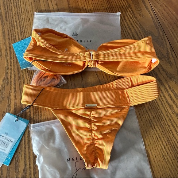 Hello Molly Bandeau bikini top and matching thong bottom - Picture 2 of 5